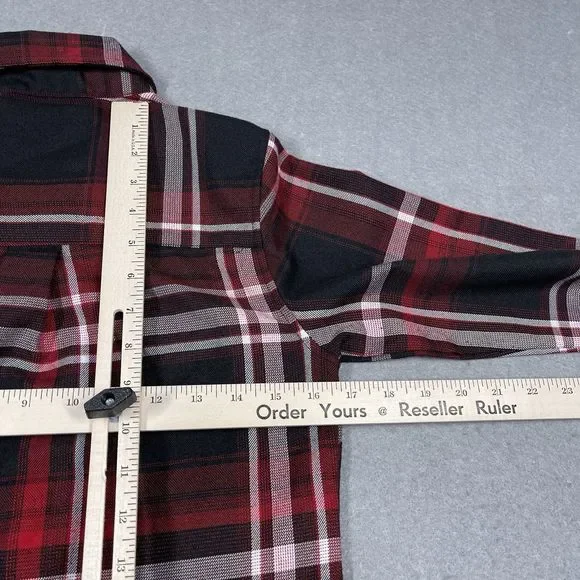Dixxon Flannel Shirt Womens Small Red Black The Matchless Pearl Snap Western - Picture 11 of 12